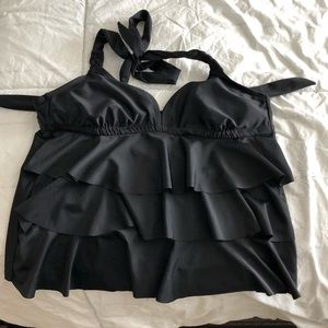 Black swim top, ties at back